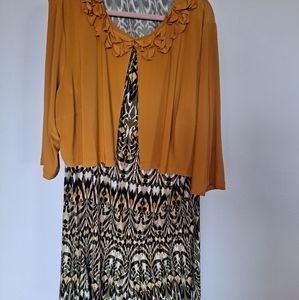 Gold/black/cream jacket dress